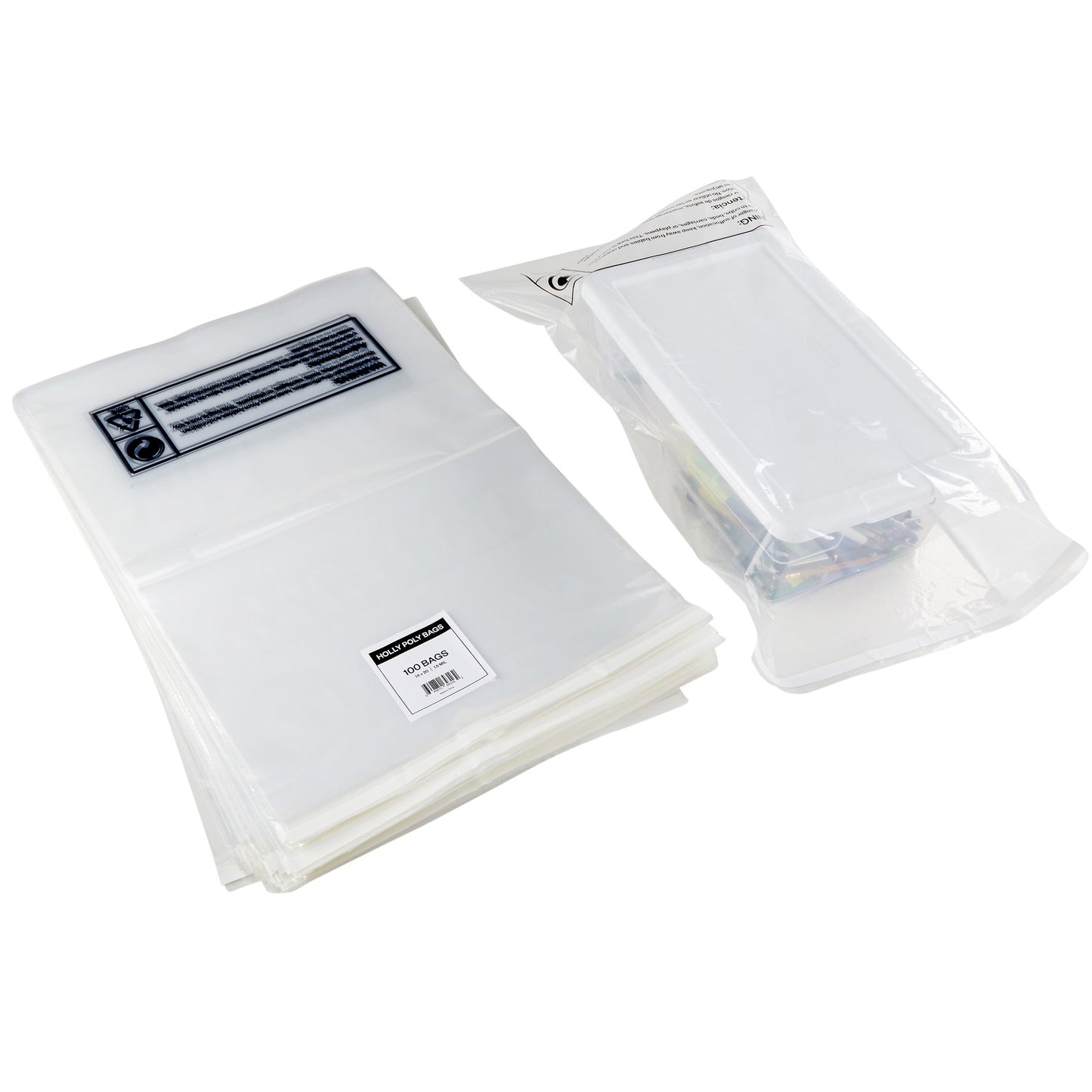 100 Clear Poly Bags - 14x20 -