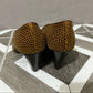 Vintage Escada Cognac Brown Suede Leather Heel Sz-6 1/2