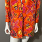 Vintage Carol Horn Orange Silk Sea Shell Blazer Sz-Medium