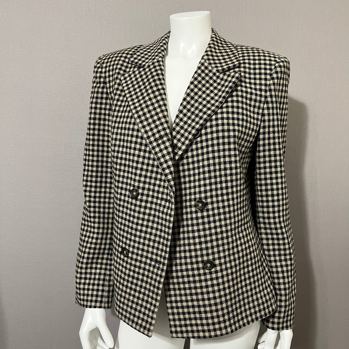 Wool Vintage Jones New York Wool Blend Plaid Blazer Sz-12