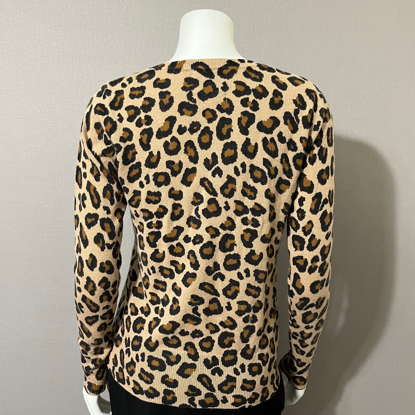 Cashmere Cynthia Rowley Leopard Print Crewneck Sweater Sz-Small