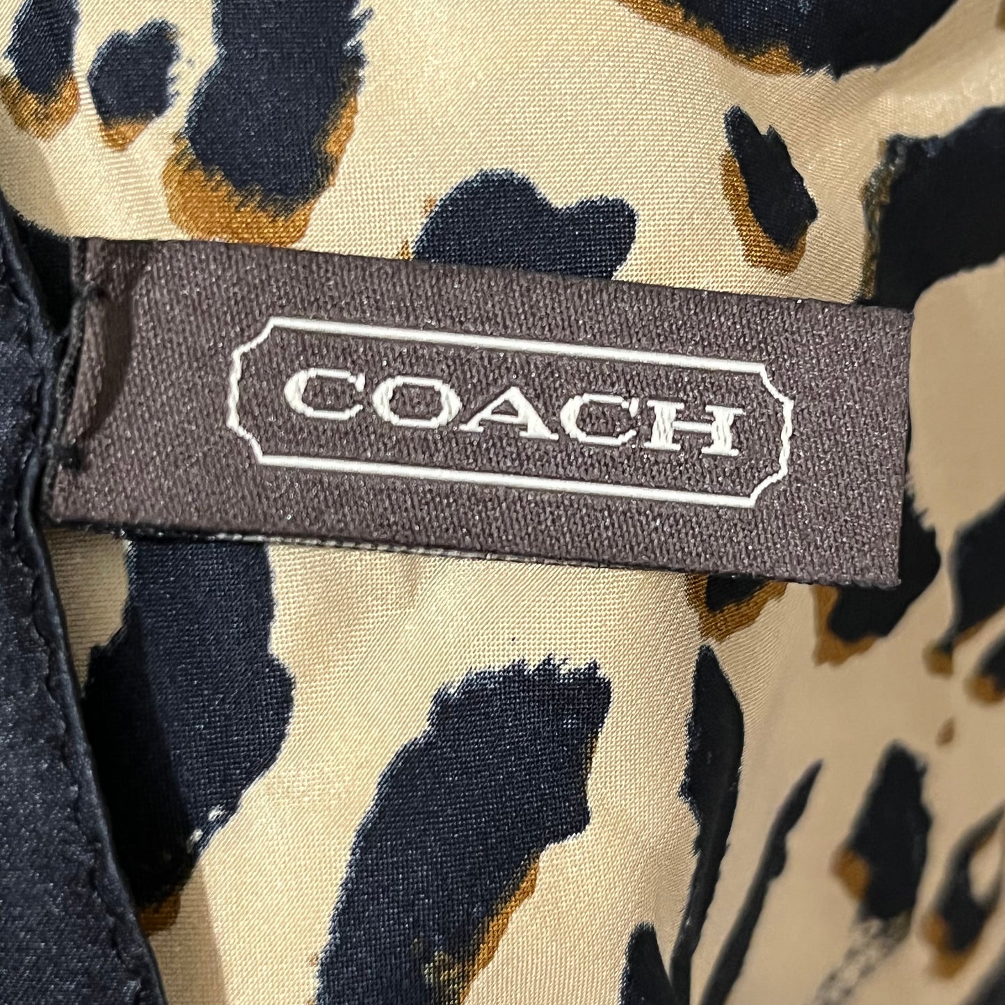 Coach Brown/ Black 100% Silk Cheetah Print Scarf