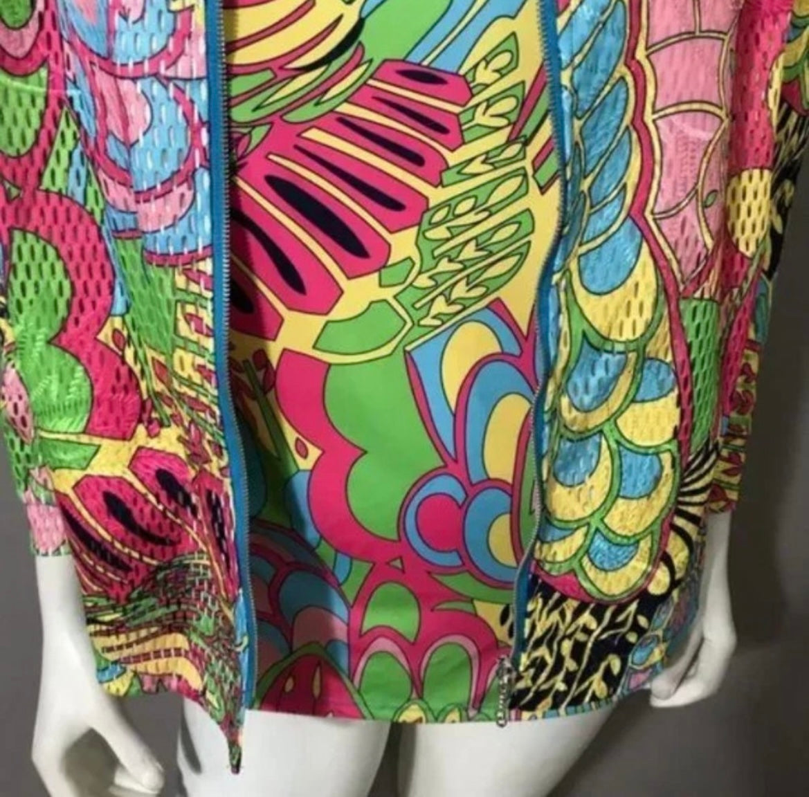 Pleats Collection Multicolored Artsy Tank & Jacket Sz-Medium