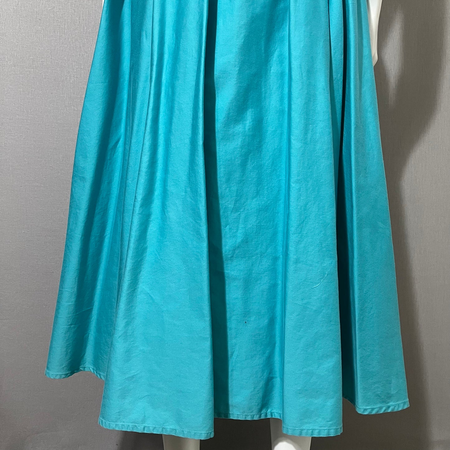 Vintage Inspired Nine West Turquoise Cotton Snap Front Dress Sz-8