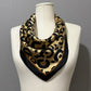 Coach Brown/ Black 100% Silk Cheetah Print Scarf