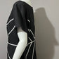 Eshakti Bkack Cotton With Geometric Lines Dress Sz- 18W