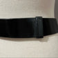 Vintage Black Leather Gold Floral Buckle Adjustable Belt Sz-Small/Large