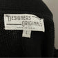 Vintage Designers Original Black 100% Cotton Cardigan Sz-Large