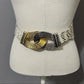 Vintage Rare Genuine Snake Skin Gold/Silver Buckle Adjustable Belt M-XL