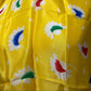 Yellow Rainbow Floral Print Silk Scarf