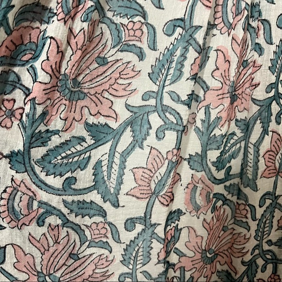Roller Rabbit Pastel Paisley Floral 3/4 Sleeve Top Sz Medium