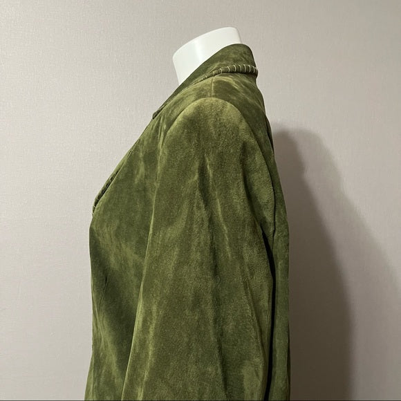 Lord & Taylor Green Suede Leather Blazer/Jacket Sz-22W