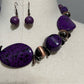 Purple Stone Necklace & Earring Set