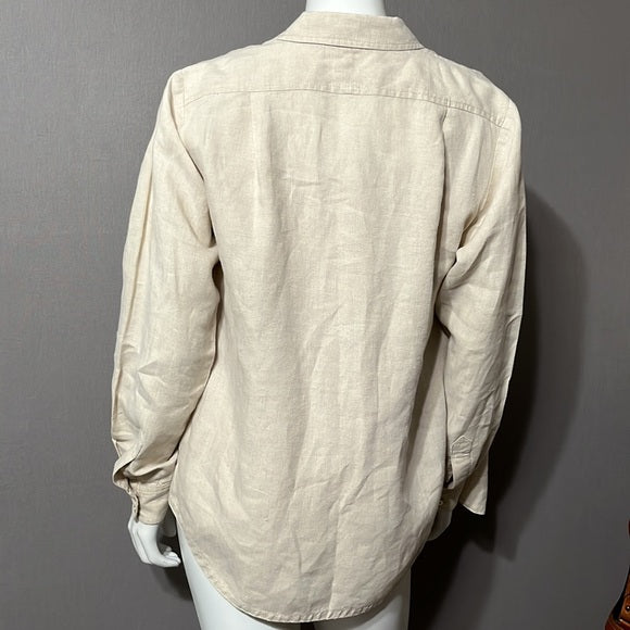 Liz Claiborne Tan Linen 2 Piece Top Set Sz- Small