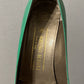 Bruno Magli Green Leather With Gold Accent Heels Sz-6 B
