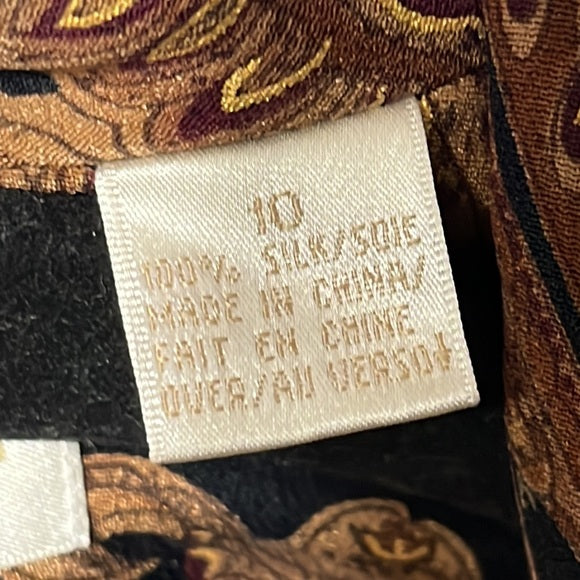 Dana Buchman Brown Paisley Silk Blazer Top