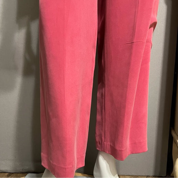 Vintage Via Seta Pink 2 Pc 100% Silk Pant Set Sz-8/10