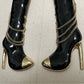 Black | Gold Boot Statement Earrings