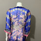 Jode Royal Blue | Pink Silk Pom Pom Tunic Top 3/4 Sleeve Sz Extra Large