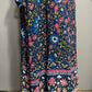 Floral V-Neck 100% Cotton Multicolored Maxi Wrap Dress Sz-Medium