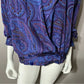 Vintage Ellen Tracy Silk Paisley Print Bomber Jacket Sz-Medium Petite