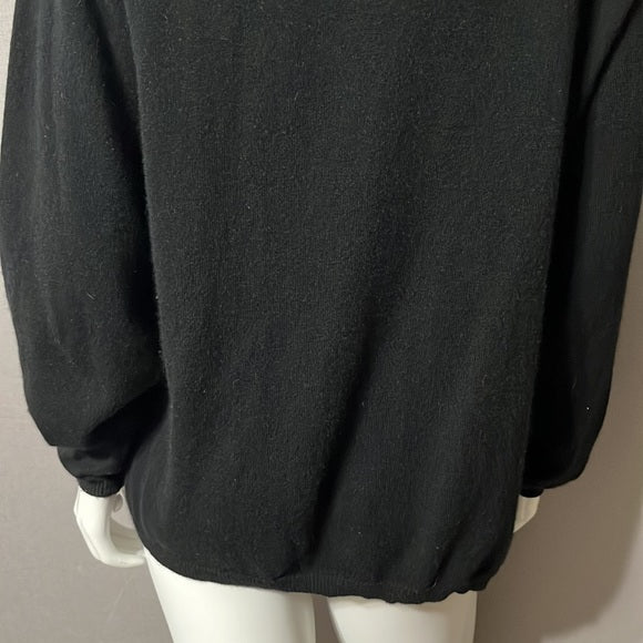 Lord & Taylor 2-Ply Cashmere Black V-Neck Sweater Sz-Xtra Large