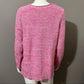 Croft & Barrow Pink V-Neck Marled Sweater Sz-1X