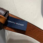 Tommy Hilfiger Burgundy Leather Antique Gold Buckle Belt Sz-Medium