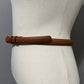 Vintage Leather Brown Skinny With Gold Buckle Belt Sz-Medium