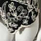 Vintage Sophisticates Black Embroidered Cotton Vest Sz-Small