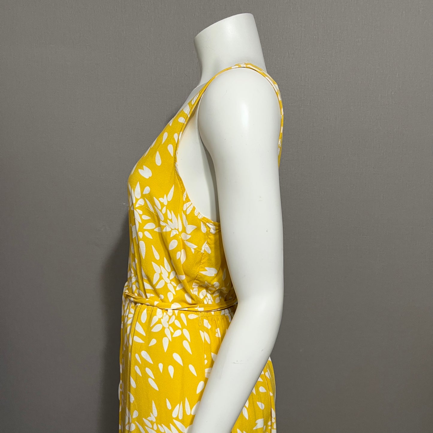 A New Day Yellow Rayon Floral Dress Sz-Large