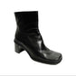 Enzo Angiolini Black Leather Square Toe Ankle Platform Boot Sz- 6 1/2M