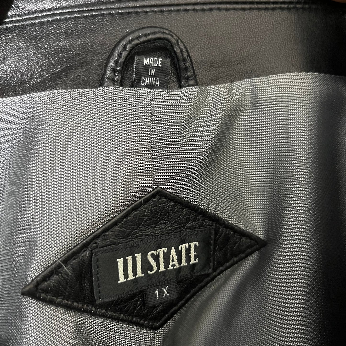 III State Black Longline Leather Jacket Sz-1X