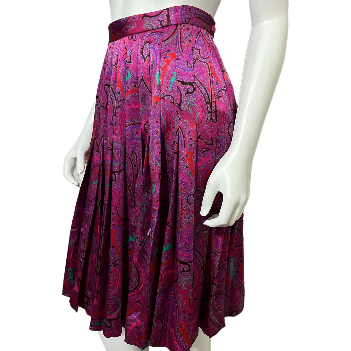 Vintage Carlisle 100% Silk Paisley Print Skirt Sz-8