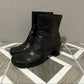Enzo Angiolini Black Leather Square Toe Ankle Platform Boot Sz- 6 1/2M
