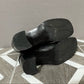 Enzo Angiolini Black Leather Square Toe Ankle Platform Boot Sz- 6 1/2M
