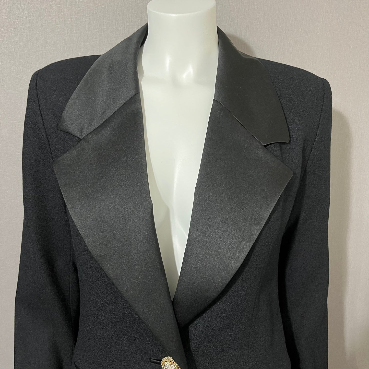 Vintage Rickie Freeman Black Wool Classy Blazer Sz-8