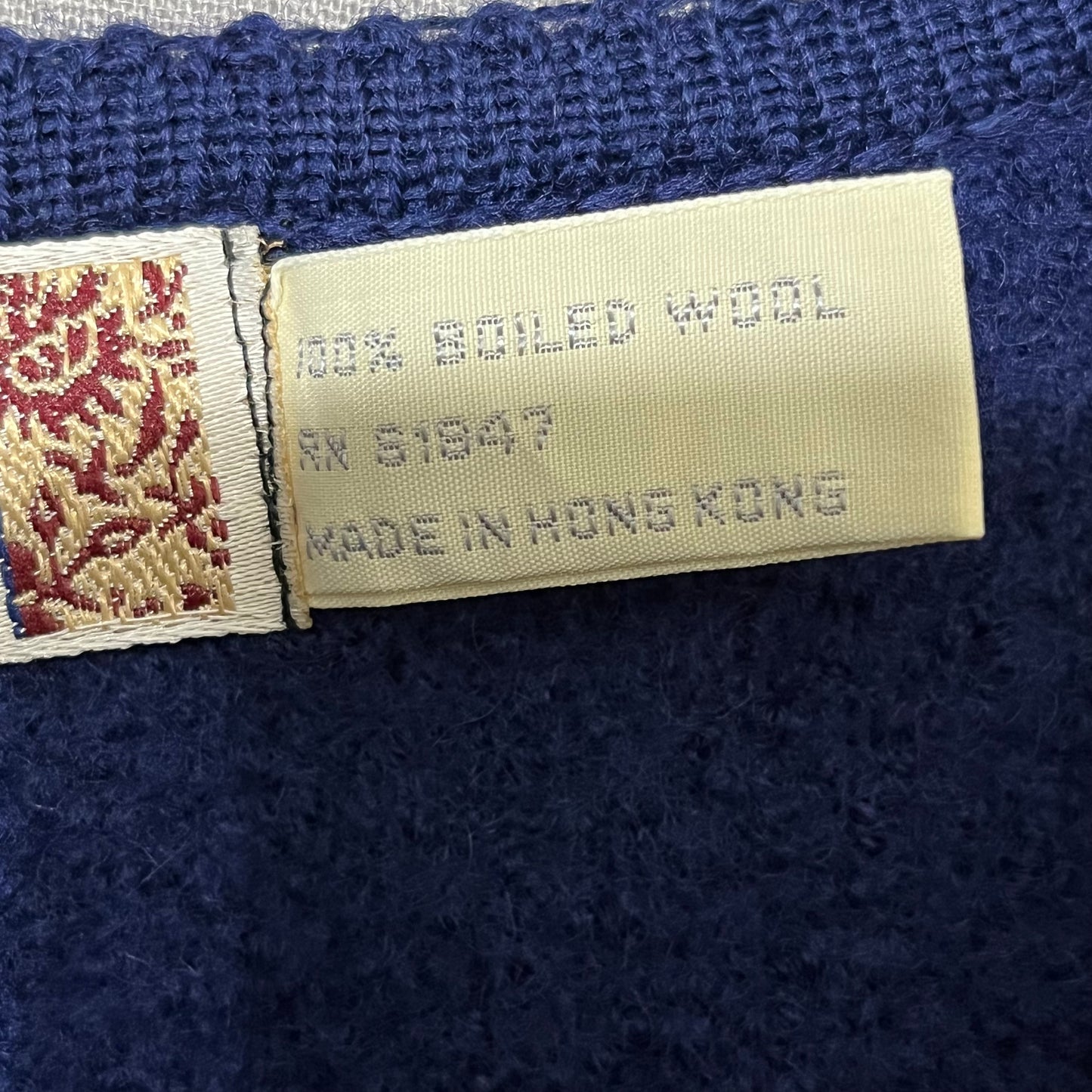 Vintage Field Manor Blue Boiled Wool Sweater Sz-14
