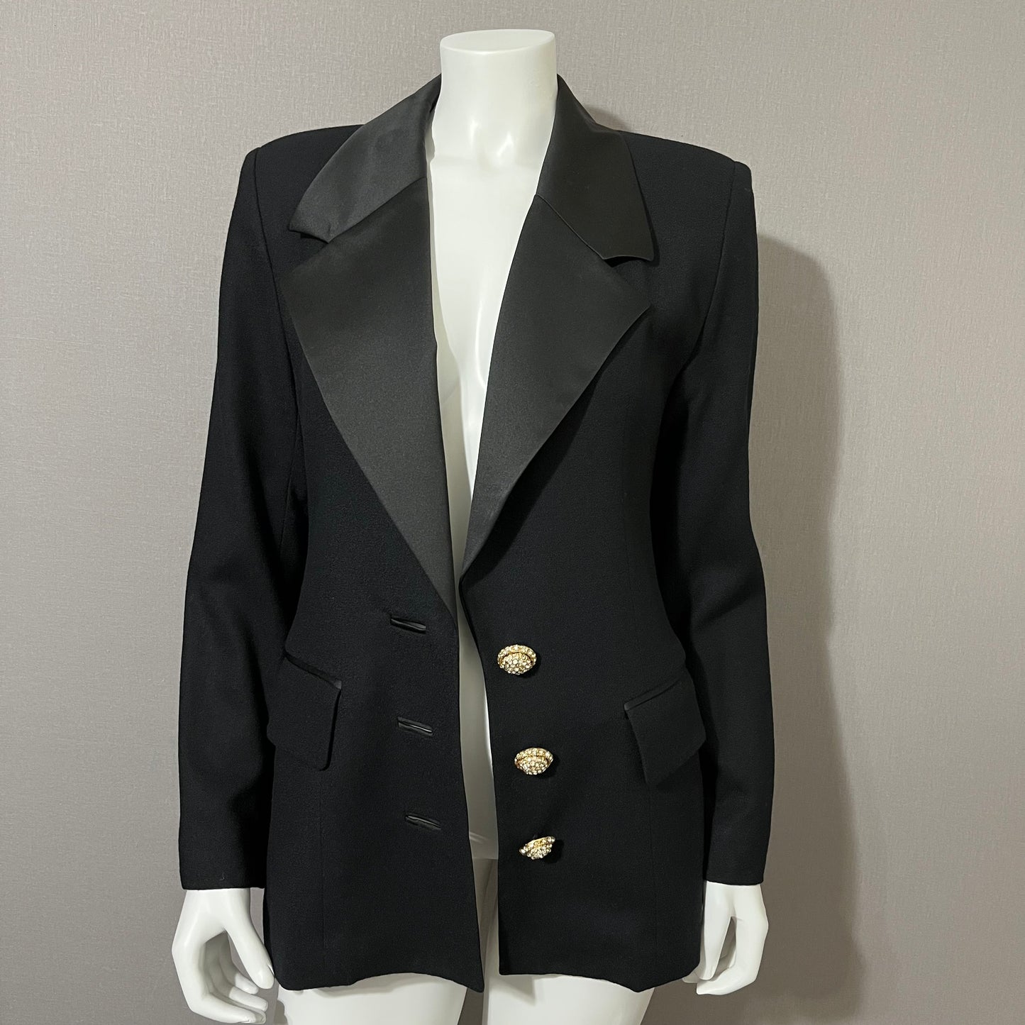 Vintage Rickie Freeman Black Wool Classy Blazer Sz-8