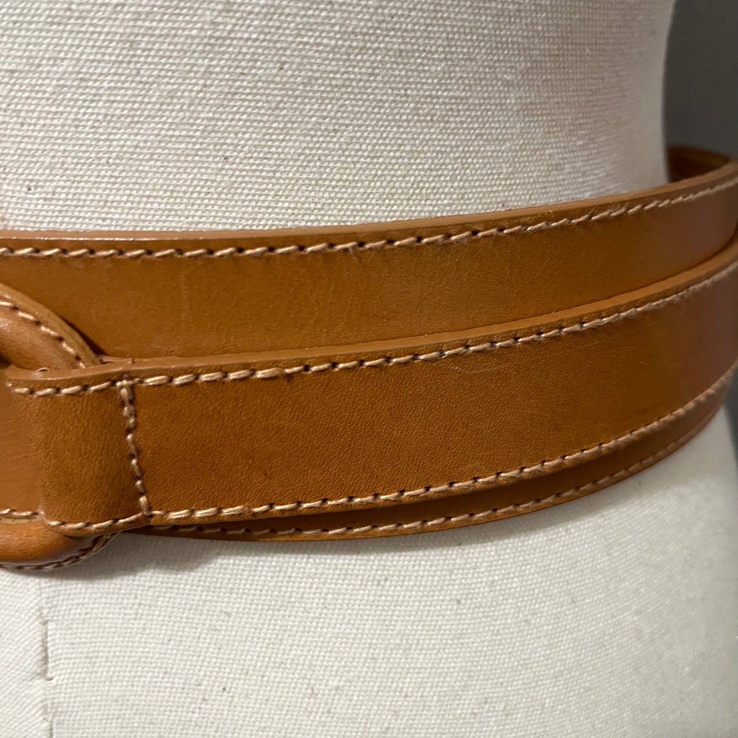 Vintage Anne Klein Camel Brown Genuine Leather Belt Sz-Large