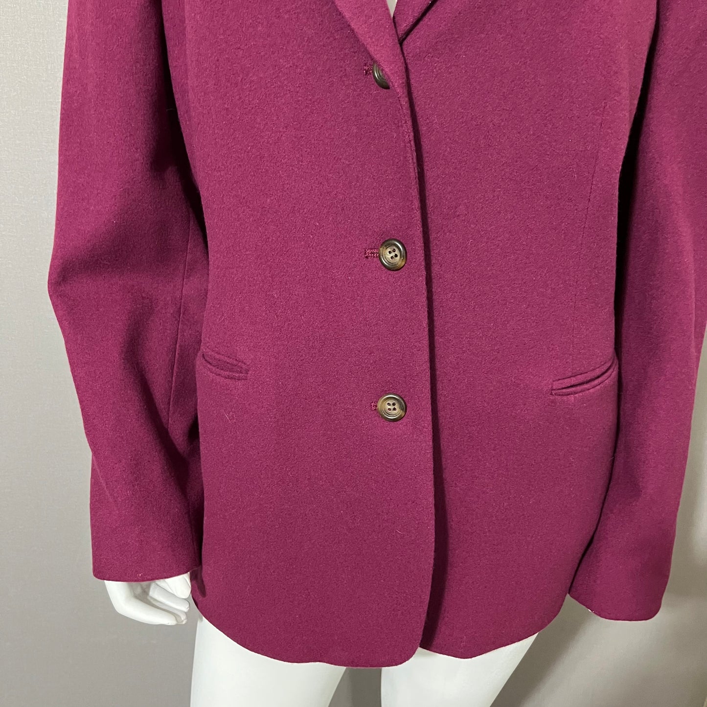 Cashmere/ Wool Blend LL Bean Burgundy Blazer Jacket Sz-20