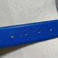 Vintage The Ritz Blue With Gold Buckle Leather Belt Sz-Medium/Large