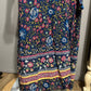 Floral V-Neck 100% Cotton Multicolored Maxi Wrap Dress Sz-Medium