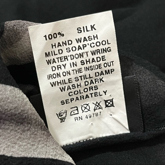 Gottex Black | White Sheer Silk Floral Scarf