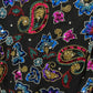 Vintage Sequin Silk Black With Sheer Sleeve Sweatheart Neckline Sz-Xtra Large