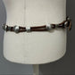 Tony Lama Brown Leather Silver Hardware/Buckle Skinny Belt Sz-32