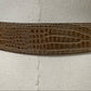 Escada Brown Patent Textured Leather With Gold Buckle Belt Sz-Medium
