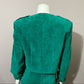 Vintage Cedars Green 2 Pc Suede Leather Skirt Suit Set Sz-Medium/Large