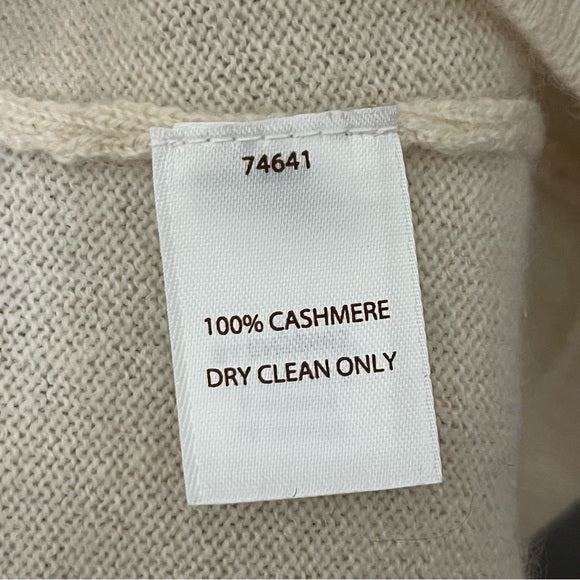 Tesori Cream 100% Cashmere Sweater Vest Sz-Large