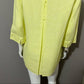Chico’s Yellow Button Front Linen Shirt 3/4 Sleeve Sz-Medium